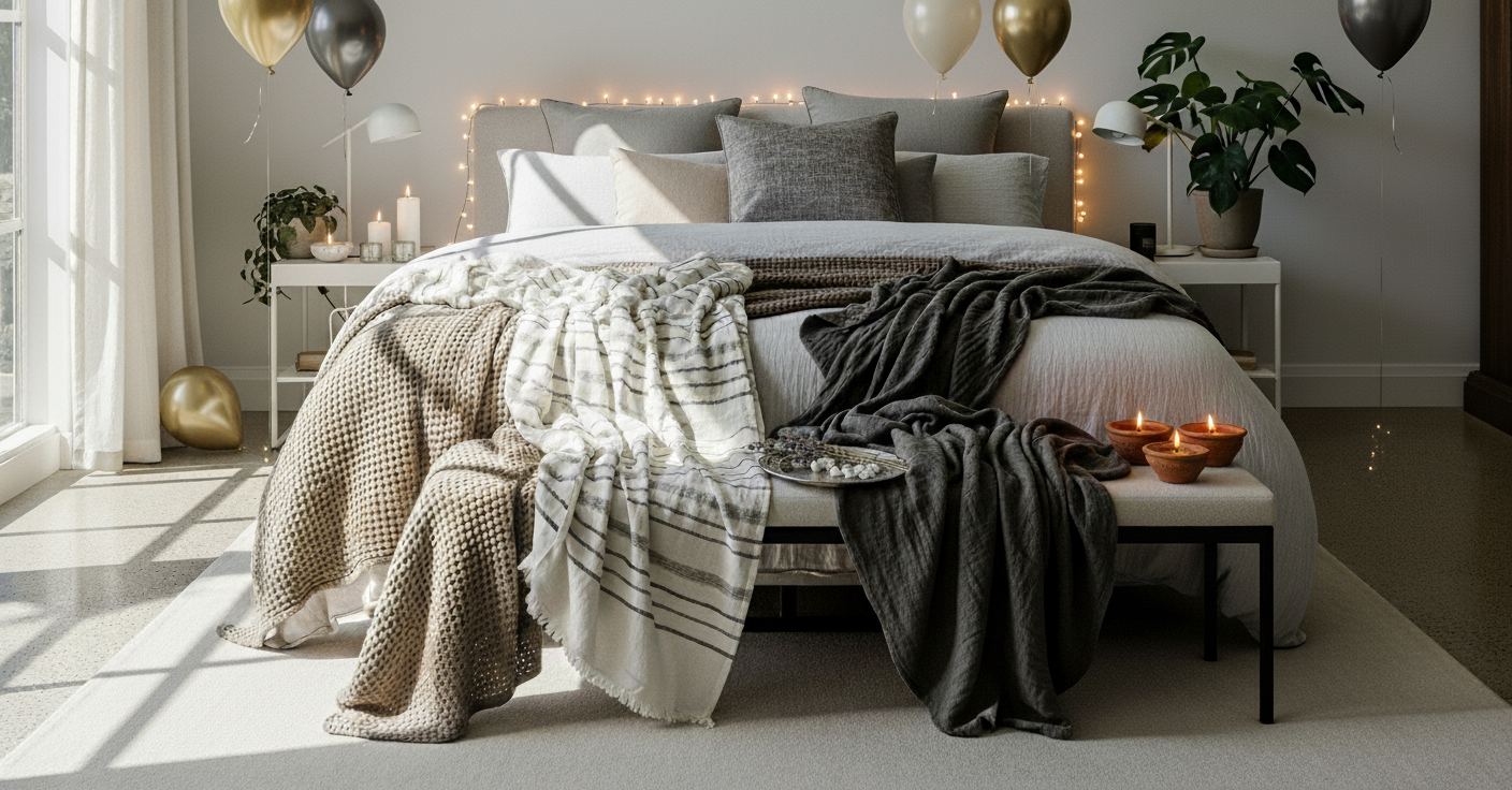 Organic cotton bedding for restful sleep during Diwali