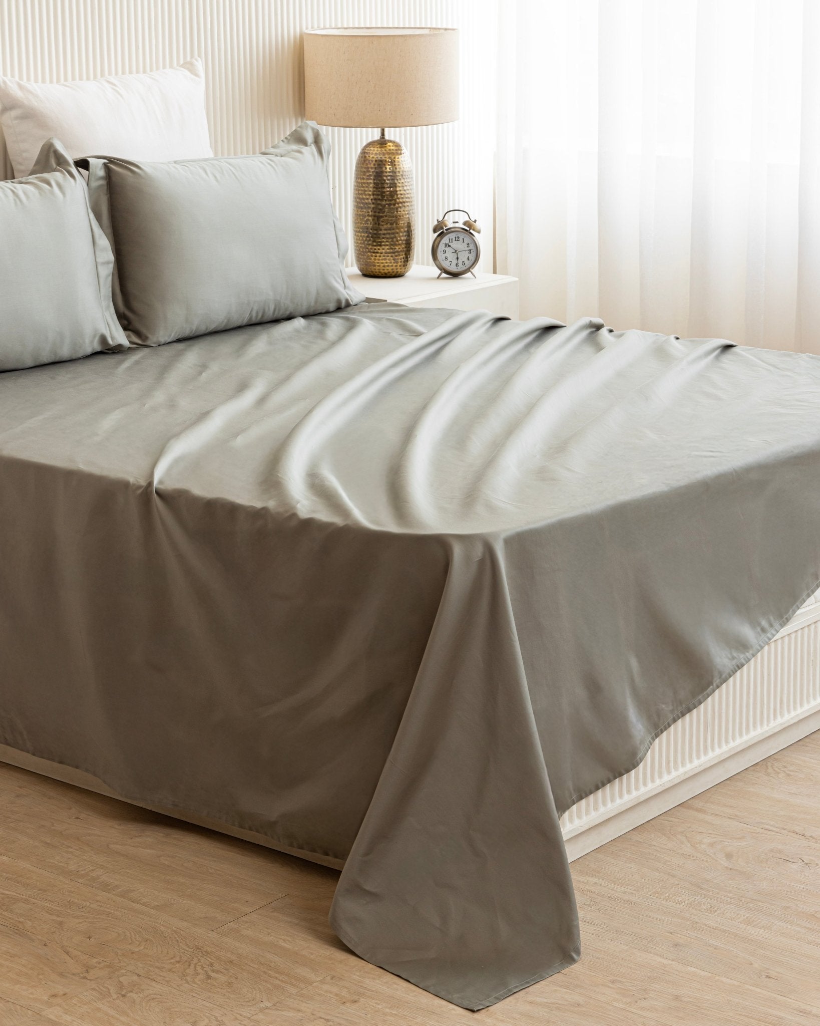 Quintessential Flat Sheet Pebble Green - Texaura